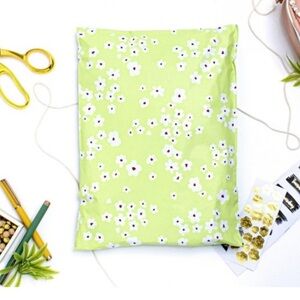 20 (12” x 15.5”) Large Floral Light Green Poly Mailers Poly Bags Shipping Bag